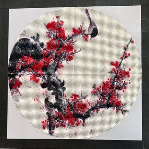 Red and Black Floral Diamond Painting